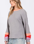 SAGE + FIG Color Block Waffle Knit T-Shirt