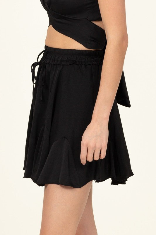 HYFVE Not Your Girl Drawstring Ruffled Mini Skirt