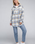 Plaid Shacket Blue & Tan