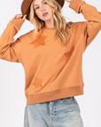 SAGE + FIG Star Patch Long Sleeve Sweatshirt