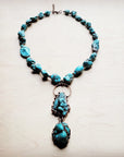Blue Turquoise Necklace w/ Soldered Turquoise Pendant