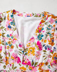 Floral V-Neck Short Sleeve Maxi Dress
