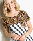 e Luna Striped Animal Mix Top