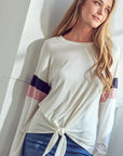 e Luna Solid Colorblock Top