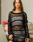 BiBi Long Sleeve Knit Cover Up