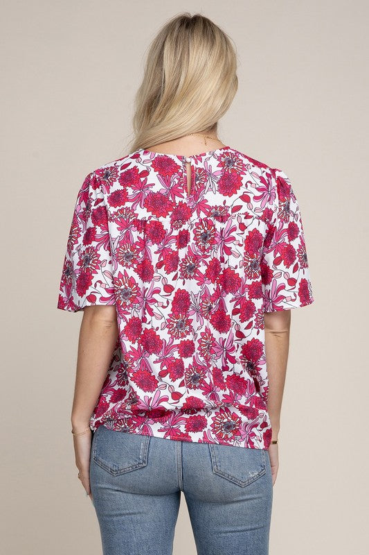 Flutter Sleeve Floral Top - Online Only