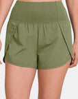 Zenana High-Waisted Zippered Back Pocket Active Shorts