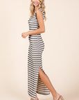 Mittoshop Striped Scoop Neck Sleeveless Maxi Dress