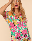 Haptics PLUS Floral Loose Fit Short Sleeve Top