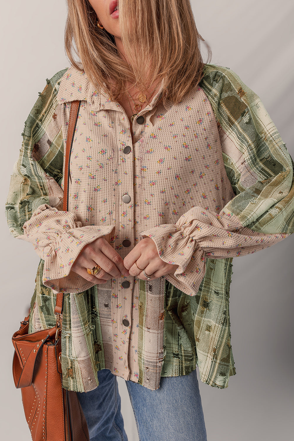 Floral Patchwork Ruffle Shacket | Cottagecore Layering