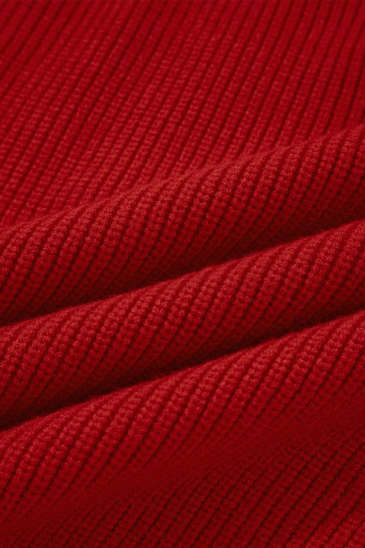 Bow Back Lantern Sleeve V-Neck Sweater