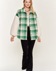 Jade By Jane Multi Plaid Fuzzy Sleeve Jacket