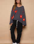 POL Long Sleeve Star Patch Sweater