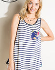 e Luna PLUS Striped Floral Mix Tank