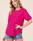 BOMBOM Textured Floral Pattern Top