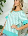 e Luna Striped Mix High Low Top