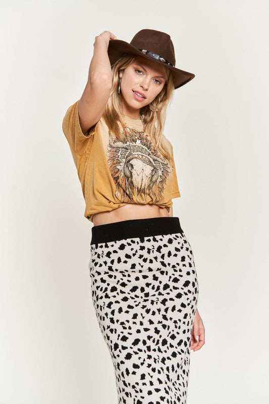 PLUS Jade By Jane Animal Print Sweater Skirt