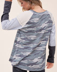 e Luna PLUS Camouflage Color Block Top