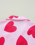 Pink Classic Heart Valentines Pajamas Set