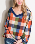 e Luna PLUS Multi Plaid Boxy Top