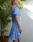 SS Puff Sleeve Dress in Blue - Online Only