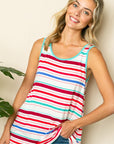 e Luna Multi Striped Tank Top