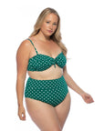 Green Polka Dot High Waist Bikini Set