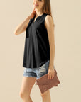 Ninexis Full Size Notched Sleeveless Top