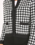 Lilou Black Check Knitted Jacket