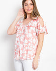 Be Stage Foral Cold Shoulder Top