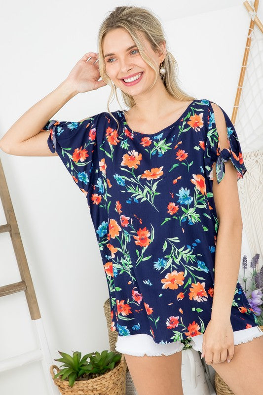 e Luna Floral Boxy Top