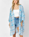 Davi & Dani Striped Short Sleeve Kimono - Online Only