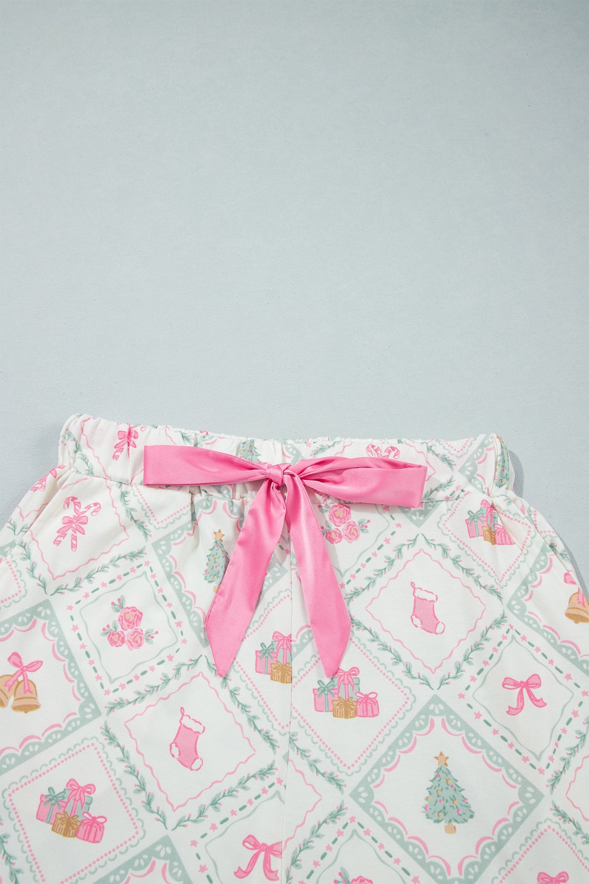 Sugarplum Christmas Patchwork Pajama Set — White