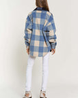 Davi & Dani Plaid Chest Pocket Detail Shacket