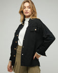 Davi & Dani Sequin Long Sleeve Button Down Jacket - Online Only