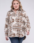 Plus Size Aztec Western Shacket