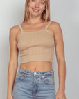 VERY J Cable Knit Seamless Cropped Cami