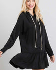 Jade By Jane Black Girly Peplum Hoodie Tunic