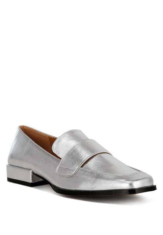 Jongs Metallic Penny Loafers