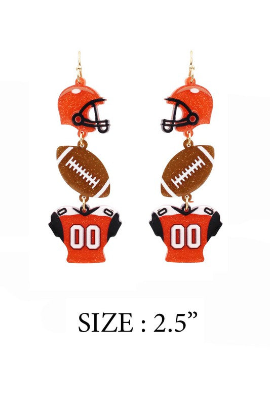 Sports Ball Uniform Acrylic Drop Hook Earrings - Online Only