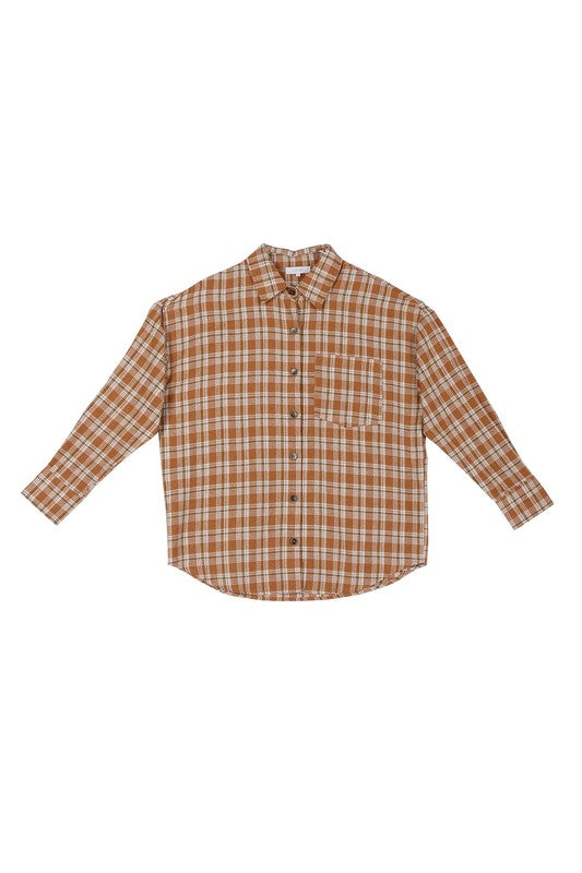 Autumn Beige Plaid Shirt - Online Only