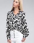 Allover Print Collared Shirt