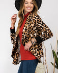 Celeste Full Size Leopard Open Front Long Sleeve Blazer