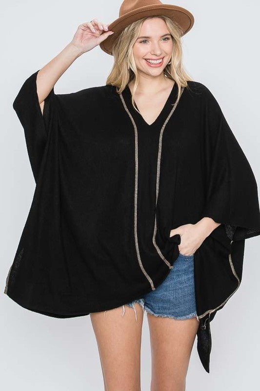 Jade By Jane V-Neck Poncho Top