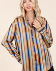 Mittoshop Striped Button Down Satin Shirt