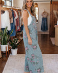 Floral Pleated High Waist Wide Leg Jumpsuit