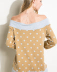 e Luna PLUS Polka Dot Off Shoulder Top