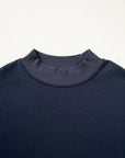 Navy Gingham Sleeve Mock Neck Sweatshirt