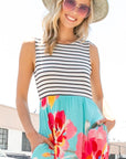Plus Floral Mix Tank Maxi Dress - Online Only