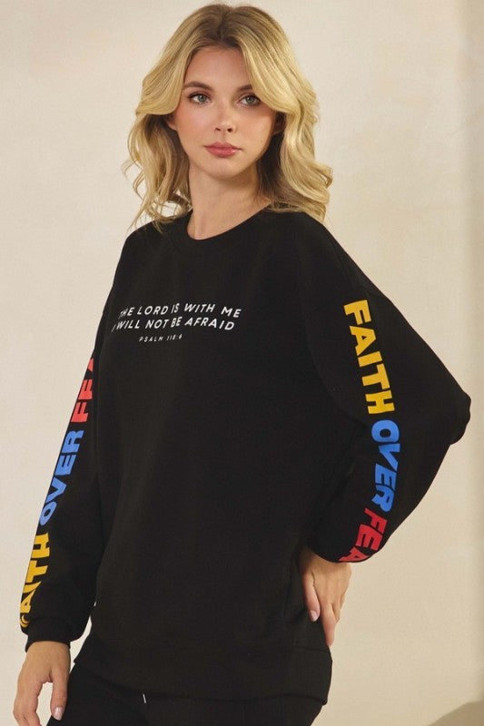 PLUS Faith Over Fear Ultra Comfy Graphic Sweatshirt